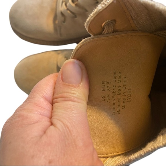 Sam Edelman Tan Suede Leather Knit Lydell Combat Boot BohoGrunge Fall Winter 90s - Picture 9 of 12